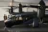a helicopter with propellers on a platform
